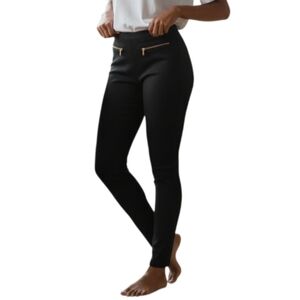 Juicy Couture Black Skinny Pants with Gold Zippers Sz.L EUC.